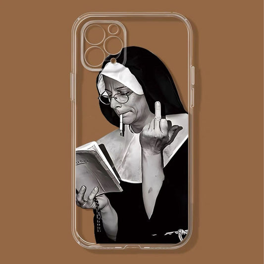 Nun Middle Finger Phone Case - iPhone Case